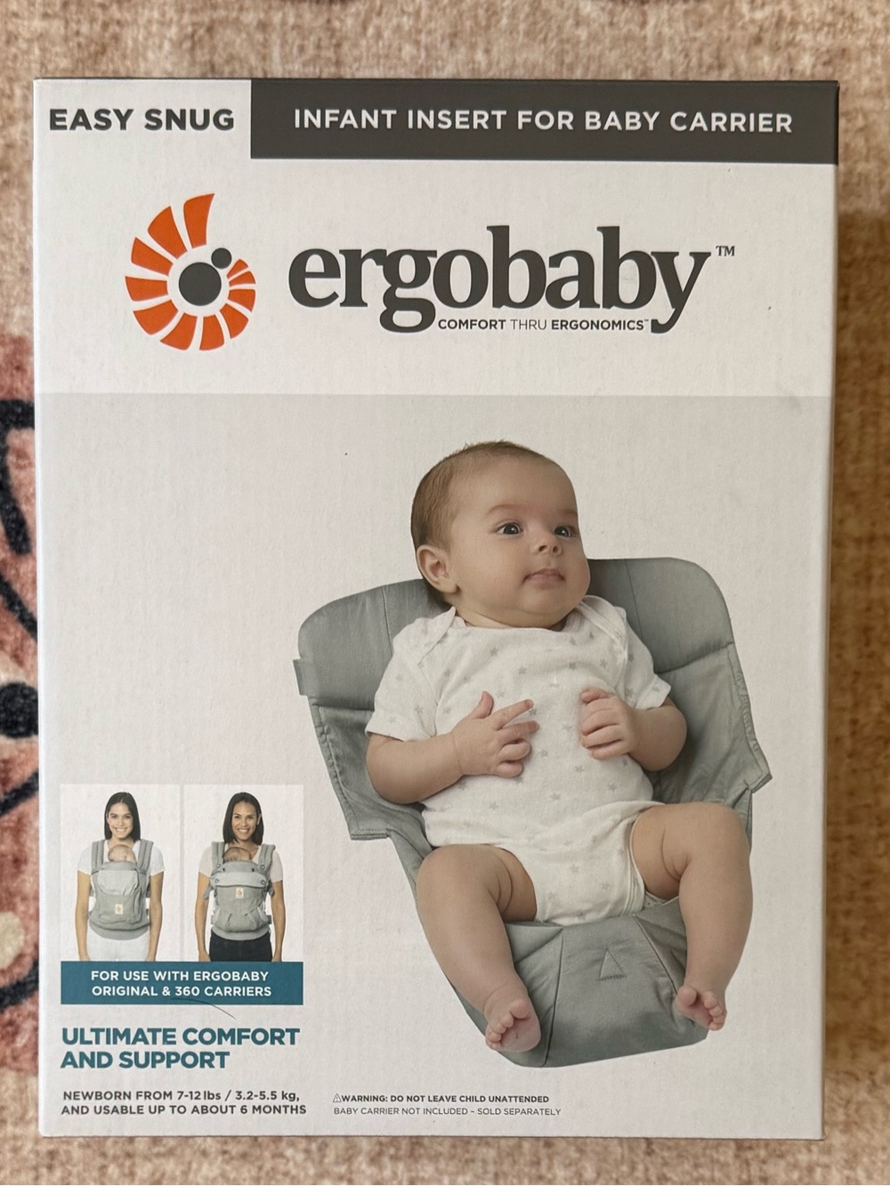 Ergo baby easy snug infant insert for carrier